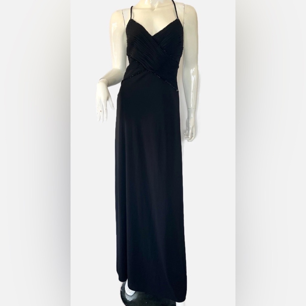 JS Boutique Classic Black gown prom wedding cocktail dress Size 12 #promdress